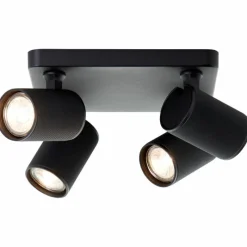 Luminaires Brilliant Plafonnier Brilliant Marty Noir, 4 lumières* Spots Et Projecteurs