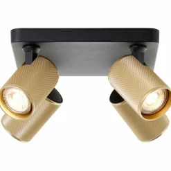 Lampes Dorées-Luminaires Brilliant Plafonnier Brilliant Marty Noir, 4 lumières