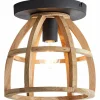 Style Boho-Chic-Luminaires Brilliant Plafonnier Brilliant Matrix Wood Noir, 1 lumière