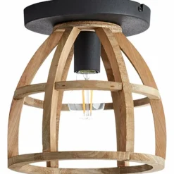 Style Boho-Chic-Luminaires Brilliant Plafonnier Brilliant Matrix Wood Noir, 1 lumière