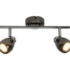 Luminaires Brilliant Plafonnier Brilliant MILANO LED Chrome, Noir, 2 lumières* Éclairage Led