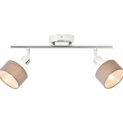 Lampes En Tissu-Luminaires Brilliant Plafonnier Brilliant Naples Argenté, 2 lumières