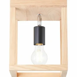 Luminaires Rustiques-Luminaires Brilliant Plafonnier Brilliant Nerea Bois clair, Noir, 1 lumière