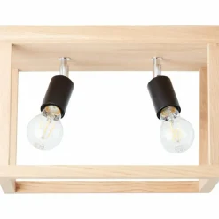 Luminaires Rustiques-Luminaires Brilliant Plafonnier Brilliant Nerea Bois clair, Noir, 2 lumières