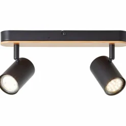 Luminaires Rustiques-Luminaires Brilliant Plafonnier Brilliant Niels Brun, Noir, 2 lumières