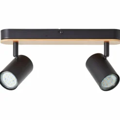 Luminaires Rustiques-Luminaires Brilliant Plafonnier Brilliant Niels Brun, Noir, 2 lumières