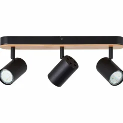 Luminaires Rustiques-Luminaires Brilliant Plafonnier Brilliant Niels Écru, Noir, 3 lumières