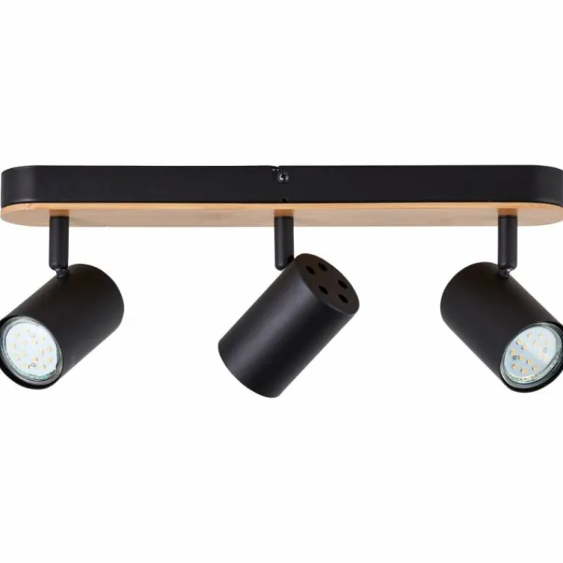 Luminaires Rustiques-Luminaires Brilliant Plafonnier Brilliant Niels Écru, Noir, 3 lumières