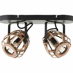 Luminaires Rustiques-Luminaires Brilliant Plafonnier Brilliant Nikka Noir, 2 lumières