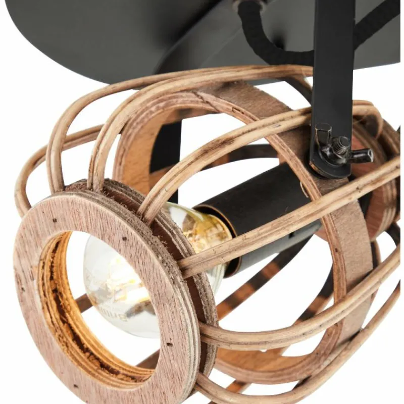 Luminaires Rustiques-Luminaires Brilliant Plafonnier Brilliant Nikka Noir, 2 lumières