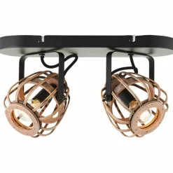 Luminaires Rustiques-Luminaires Brilliant Plafonnier Brilliant Nikka Noir, 2 lumières