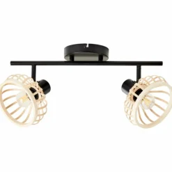 Luminaires Rustiques-Luminaires Brilliant Plafonnier Brilliant Norah Noir, 2 lumières