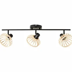 Luminaires Rustiques-Luminaires Brilliant Plafonnier Brilliant Norah Noir, 3 lumières