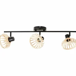 Luminaires Rustiques-Luminaires Brilliant Plafonnier Brilliant Norah Noir, 3 lumières