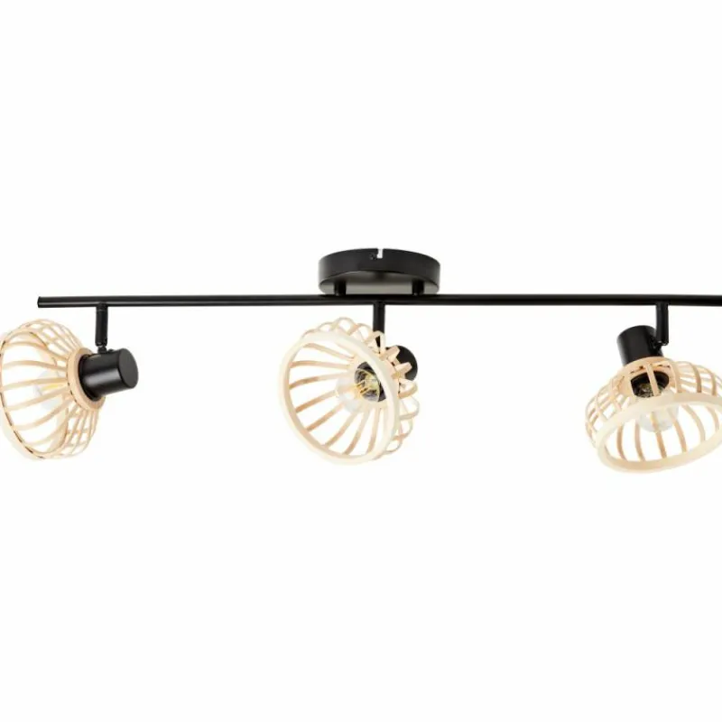 Luminaires Rustiques-Luminaires Brilliant Plafonnier Brilliant Norah Noir, 3 lumières