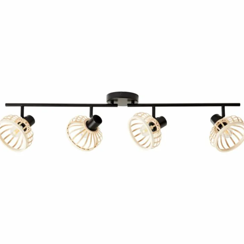 Luminaires Rustiques-Luminaires Brilliant Plafonnier Brilliant Norah Noir, 4 lumières