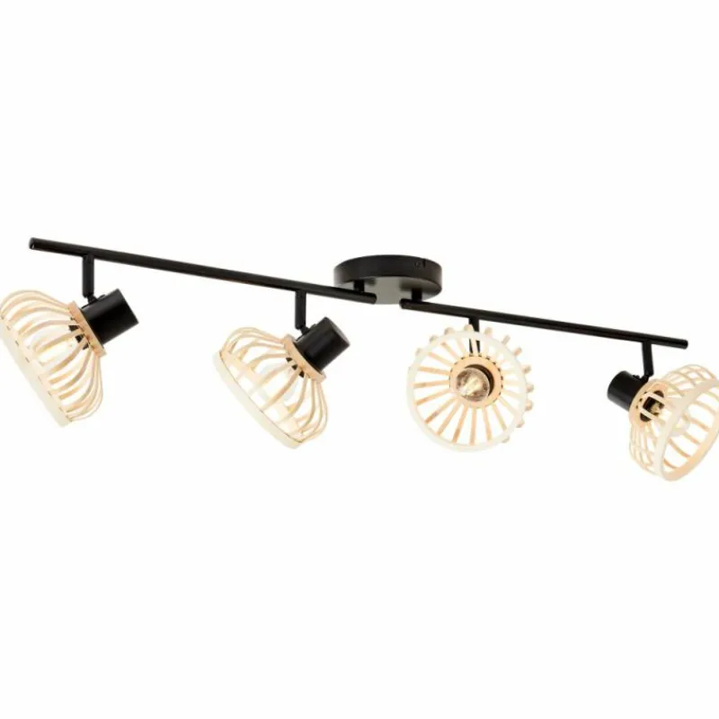 Luminaires Rustiques-Luminaires Brilliant Plafonnier Brilliant Norah Noir, 4 lumières