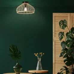 Style Boho-Chic-Luminaires Brilliant Plafonnier Brilliant Norah Noir, 1 lumière