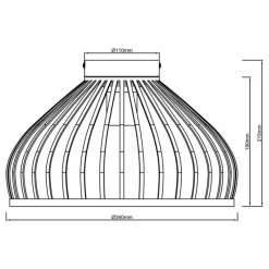 Style Boho-Chic-Luminaires Brilliant Plafonnier Brilliant Norah Noir, 1 lumière