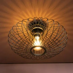 Lampes Industrielles-Luminaires Brilliant Plafonnier Brilliant Norden Noir, 1 lumière