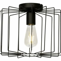 Lampes Vintages & Rétros-Luminaires Brilliant Plafonnier Brilliant Onelia Noir, 1 lumière