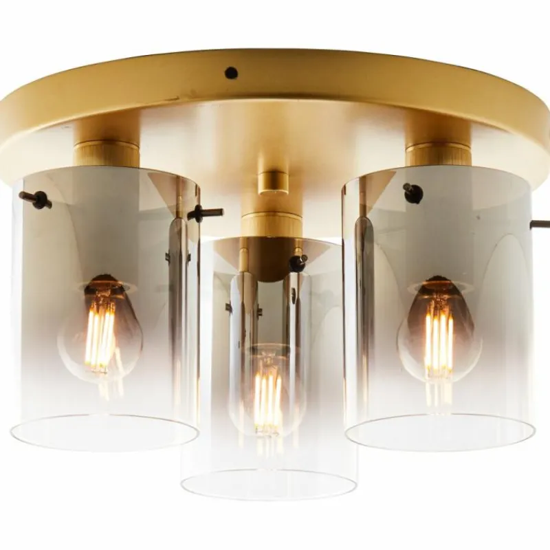 Luminaires Orientaux-Luminaires Brilliant Plafonnier Brilliant Osaki Or, 3 lumières