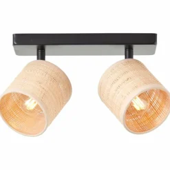 Luminaires Rustiques-Luminaires Brilliant Plafonnier Brilliant Raffy Noir, 2 lumières