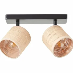 Luminaires Rustiques-Luminaires Brilliant Plafonnier Brilliant Raffy Noir, 2 lumières