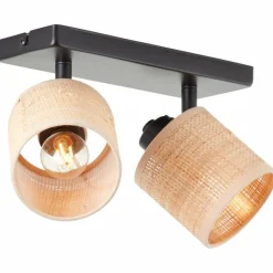 Luminaires Rustiques-Luminaires Brilliant Plafonnier Brilliant Raffy Noir, 2 lumières