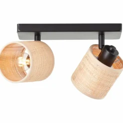 Luminaires Rustiques-Luminaires Brilliant Plafonnier Brilliant Raffy Noir, 2 lumières