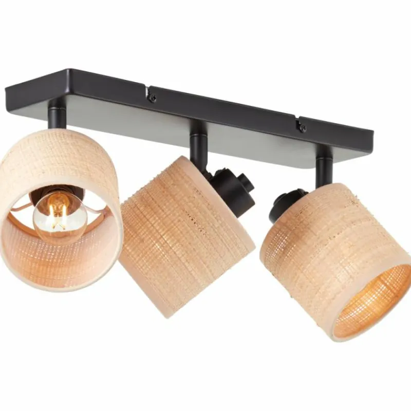 Luminaires Rustiques-Luminaires Brilliant Plafonnier Brilliant Raffy Noir, 3 lumières