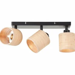 Luminaires Rustiques-Luminaires Brilliant Plafonnier Brilliant Raffy Noir, 3 lumières