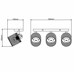 Luminaires Rustiques-Luminaires Brilliant Plafonnier Brilliant Raffy Noir, 3 lumières