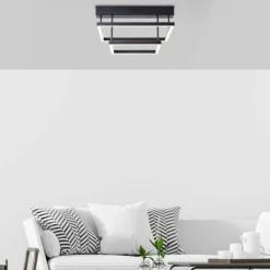 Lampes Industrielles-Luminaires Brilliant Plafonnier Brilliant Ranut LED Noir, 2 lumières