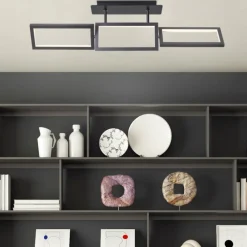 Lampes Industrielles-Luminaires Brilliant Plafonnier Brilliant Ranut LED Noir, 3 lumières