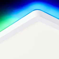 Luminaires Brilliant Plafonnier Brilliant Saltery LED Blanc, 1 lumière, Télécommandes, Changeur de couleurs* Éclairage Led