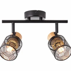 Luminaires Scandinaves-Luminaires Brilliant Plafonnier Brilliant Santy Noir, 2 lumières