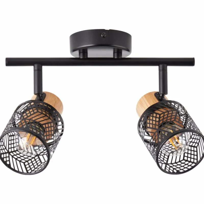 Luminaires Scandinaves-Luminaires Brilliant Plafonnier Brilliant Santy Noir, 2 lumières