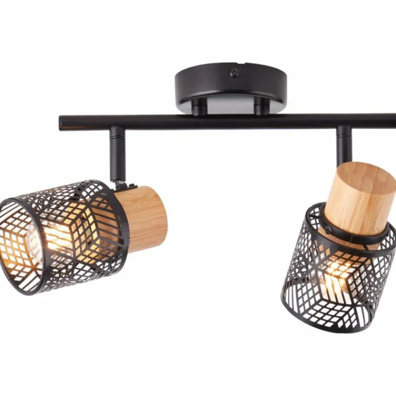 Luminaires Scandinaves-Luminaires Brilliant Plafonnier Brilliant Santy Noir, 2 lumières