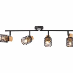 Luminaires Scandinaves-Luminaires Brilliant Plafonnier Brilliant Santy Noir, 4 lumières