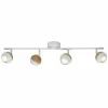 Lampes En Bois-Luminaires Brilliant Plafonnier Brilliant Scan LED Bois clair, Blanc, 4 lumières