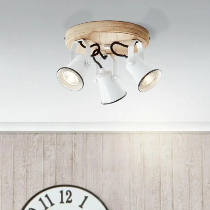 Luminaires Scandinaves-Luminaires Brilliant Plafonnier Brilliant Seed Bois clair, Blanc, 3 lumières