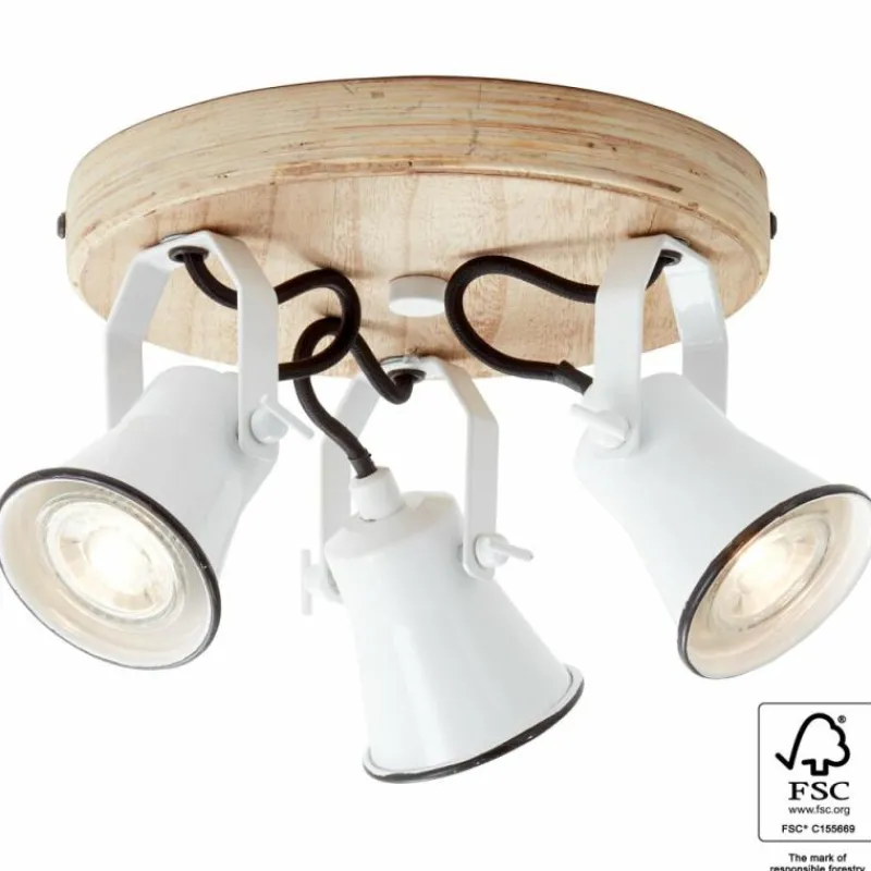 Luminaires Scandinaves-Luminaires Brilliant Plafonnier Brilliant Seed Bois clair, Blanc, 3 lumières