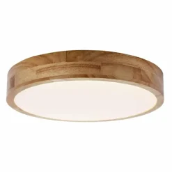 Style Boho-Chic-Luminaires Brilliant Plafonnier Brilliant Slimline LED Bois foncé, Blanc, 1 lumière, Télécommandes