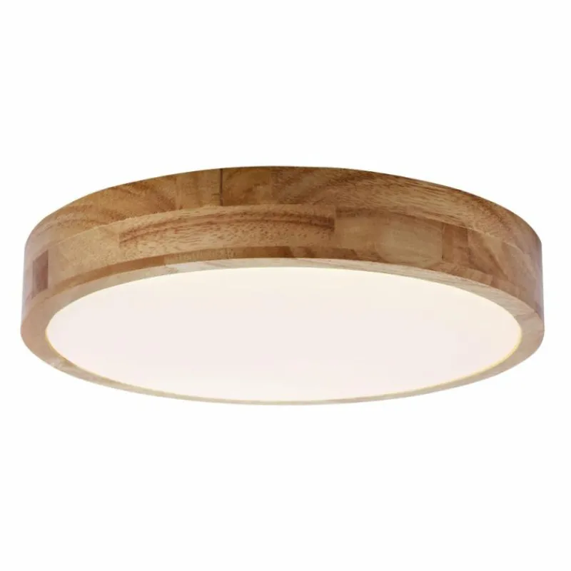 Style Boho-Chic-Luminaires Brilliant Plafonnier Brilliant Slimline LED Bois foncé, Blanc, 1 lumière, Télécommandes