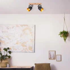 Luminaires Rustiques-Luminaires Brilliant Plafonnier Brilliant Tronte Écru, 2 lumières