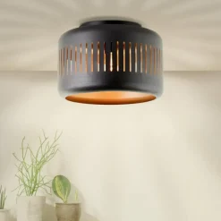 Lampes Dorées-Luminaires Brilliant Plafonnier Brilliant Tyas Noir, 1 lumière