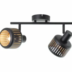 Lampes Dorées-Luminaires Brilliant Plafonnier Brilliant Tyas Noir, 2 lumières