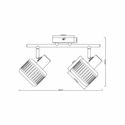 Lampes Dorées-Luminaires Brilliant Plafonnier Brilliant Tyas Noir, 2 lumières