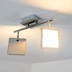 hofstein Plafonnier Brilliant URANUS LED Chrome, 2 lumières* Éclairage Led